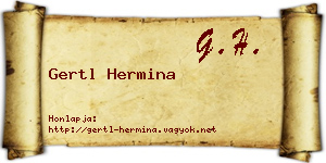 Gertl Hermina névjegykártya